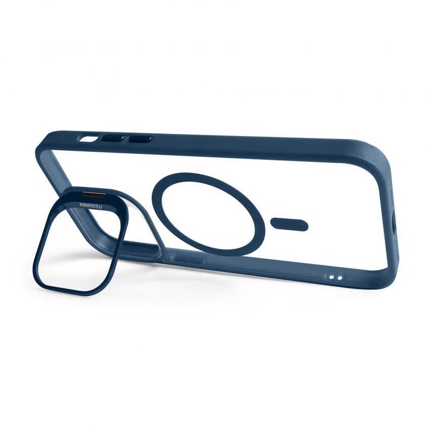 Case with MagSafe for Apple iPhone 14 Pro Max with stand and camera protection dark blue (04)