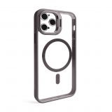 Case with MagSafe for Apple iPhone 12 Pro Max with stand and camera protection light grey (06)