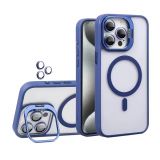 Case with MagSafe for Apple iPhone 12 Pro Max with stand and camera protection dark blue