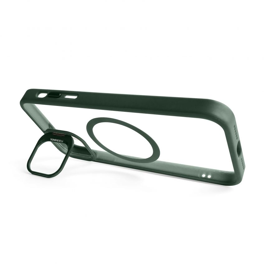 Coque avec MagSafe pour Apple iPhone 11 avec support et protection pour les caméras vert (01)