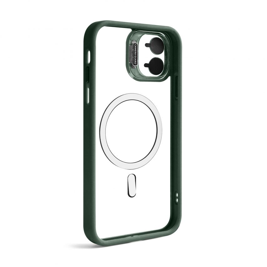 Coque avec MagSafe pour Apple iPhone 11 avec support et protection pour les caméras vert (01)