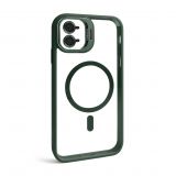 Coque avec MagSafe pour Apple iPhone 11 avec support et protection pour les caméras vert (01)