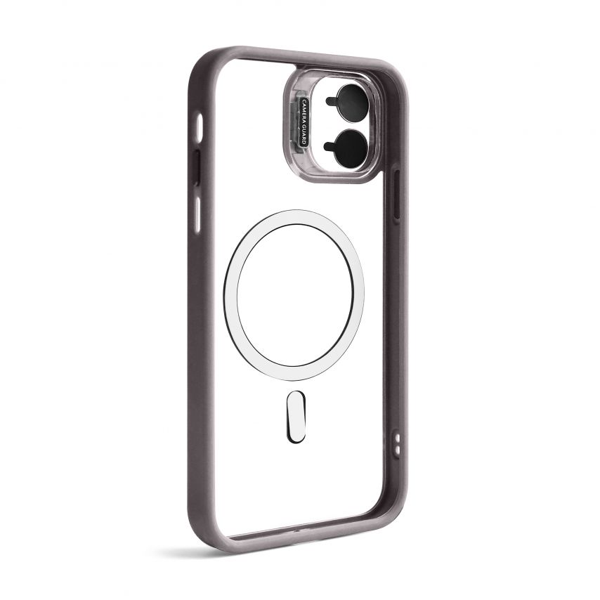 Hülle mit MagSafe für Apple iPhone 11 mit Ständer und Kameraschutz light grey (06)