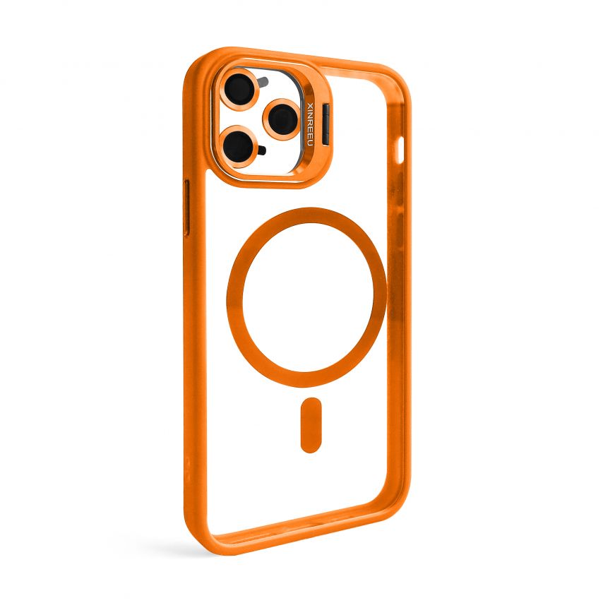 Case with MagSafe for Apple iPhone 12 Pro Max with stand and camera protection orange (07)