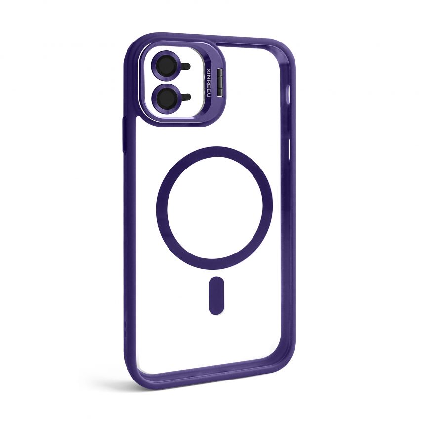 Coque avec MagSafe pour Apple iPhone 11 avec support et protection pour les caméras violet (02)