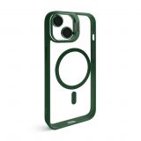 Case with MagSafe for Apple iPhone 13 with stand and camera protection green (01)