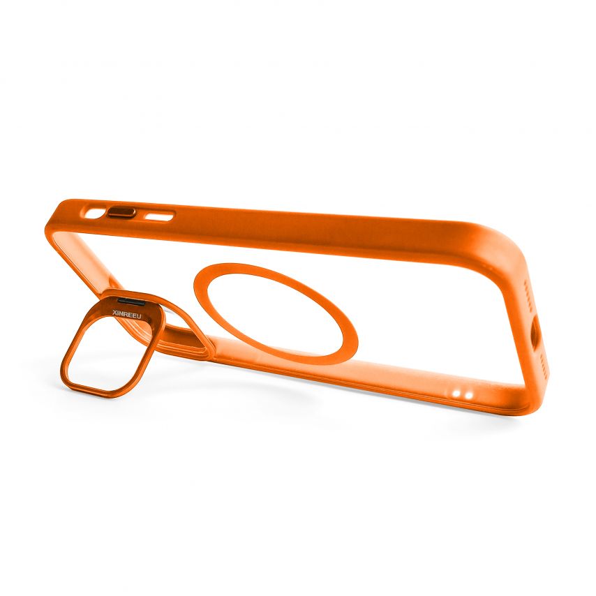 Case with MagSafe for Apple iPhone 11 with stand and camera protection orange (07)