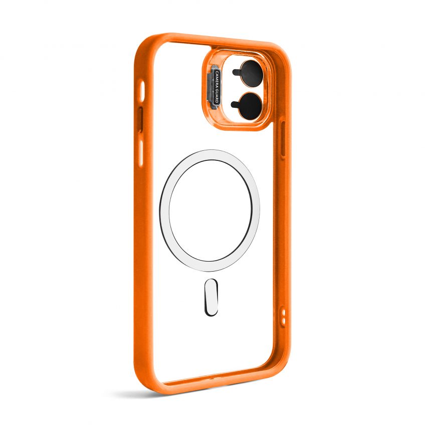 Case with MagSafe for Apple iPhone 11 with stand and camera protection orange (07)