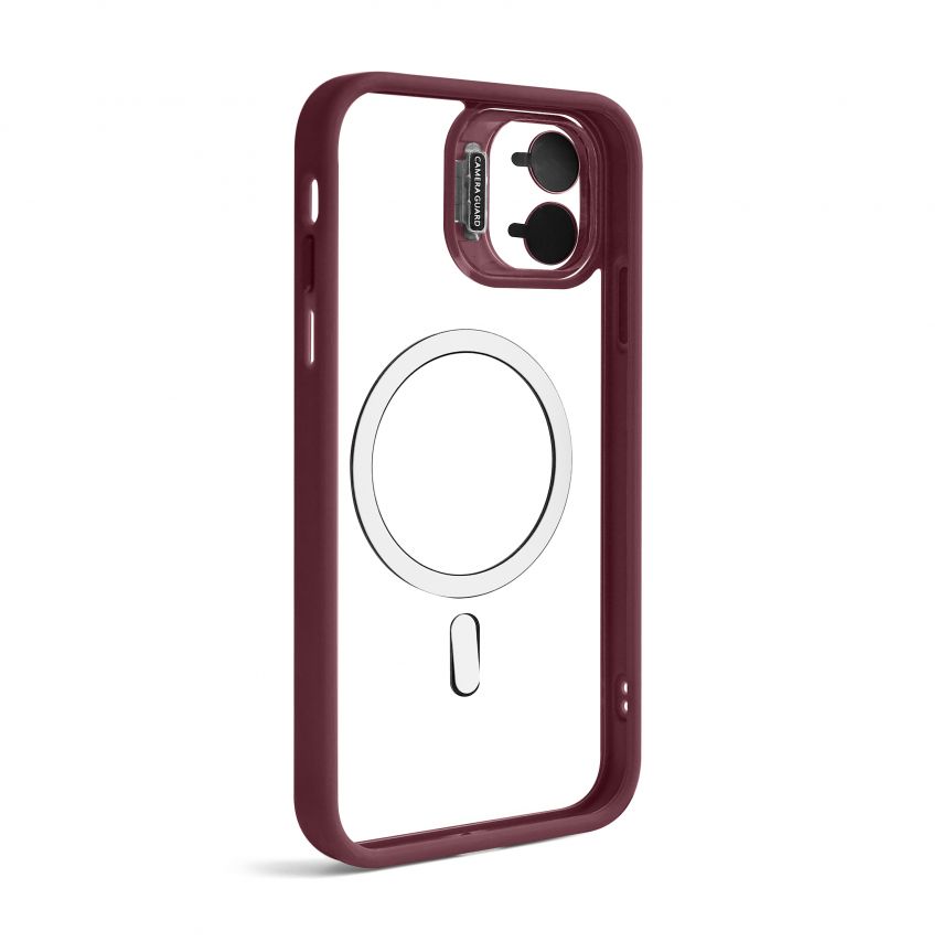 Coque avec MagSafe pour Apple iPhone 11 avec support et protection pour les caméras bordeaux (05)