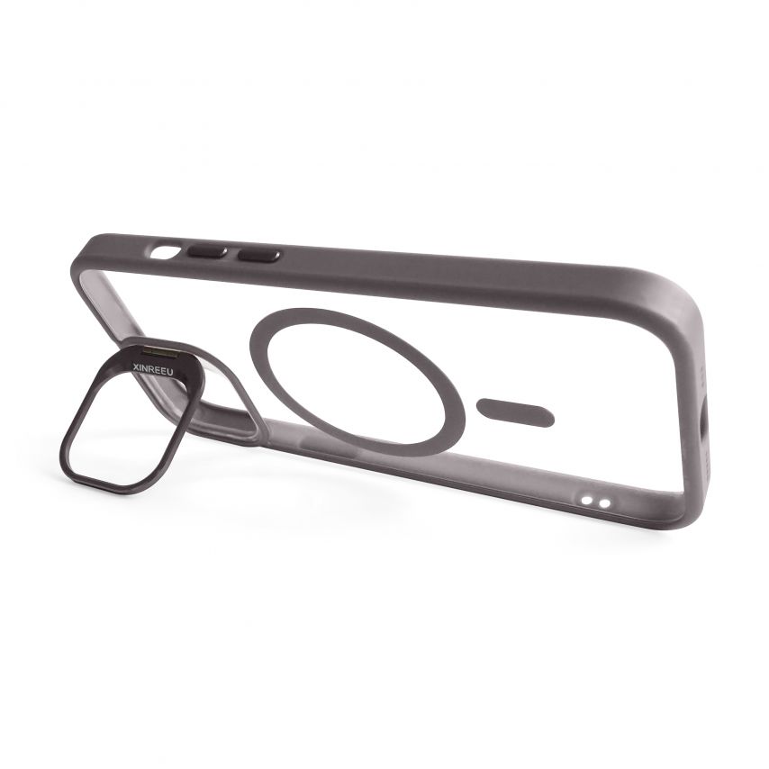 Coque avec MagSafe pour Apple iPhone 13 avec support et protection pour les caméras gris clair (06)