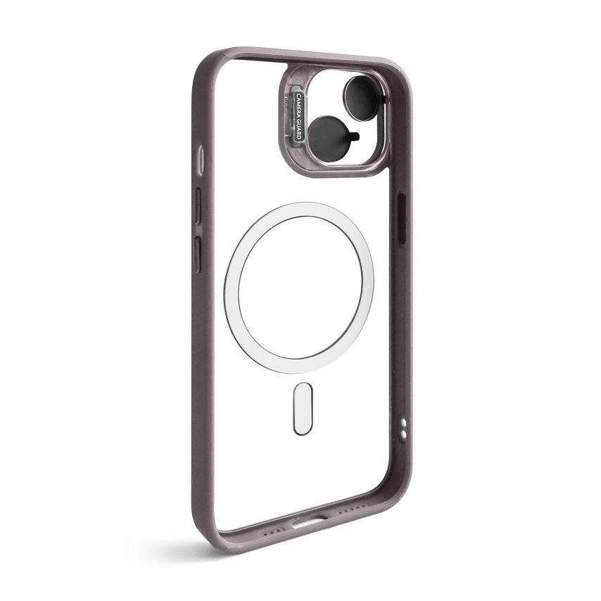 Coque avec MagSafe pour Apple iPhone 13 avec support et protection pour les caméras gris clair (06)