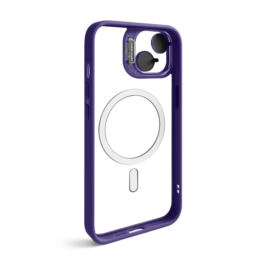 Case with MagSafe for Apple iPhone 13 with stand and camera protection violet (02)