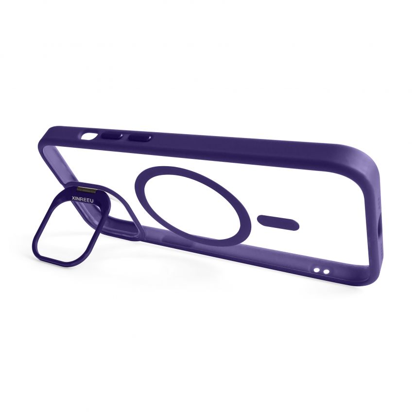 Case with MagSafe for Apple iPhone 13 with stand and camera protection violet (02)