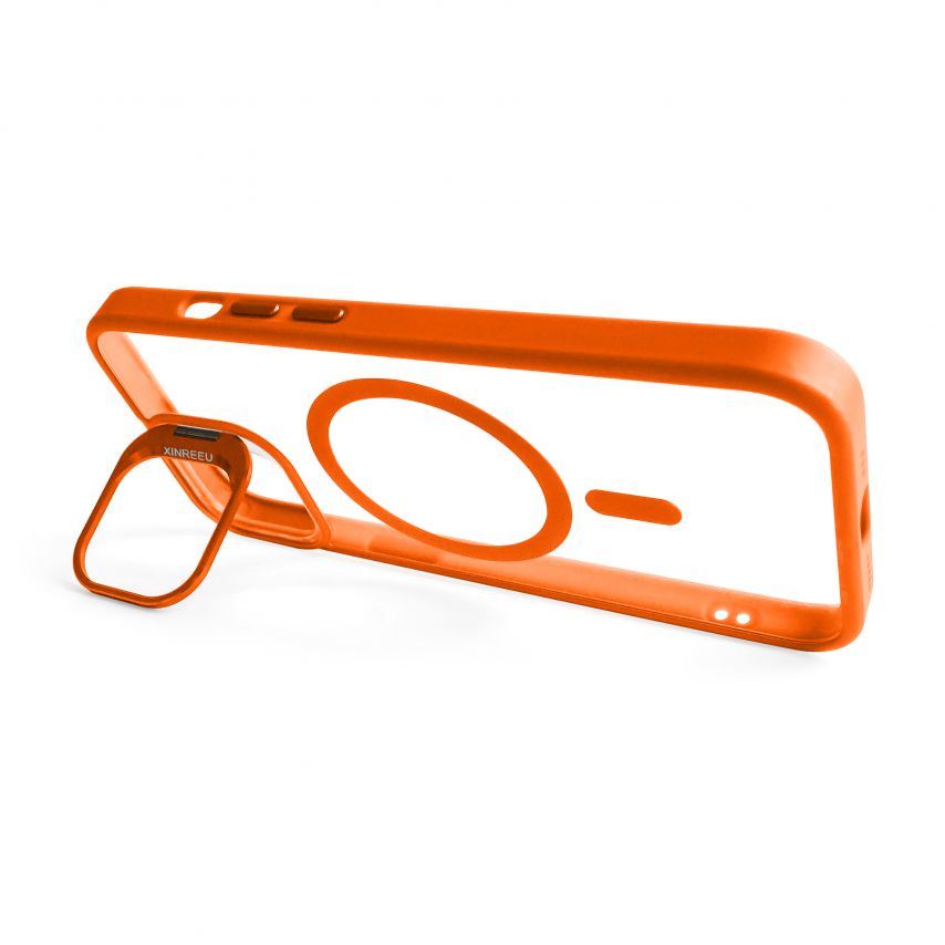 Coque avec MagSafe pour Apple iPhone 13 avec support et protection pour les caméras orange (07)