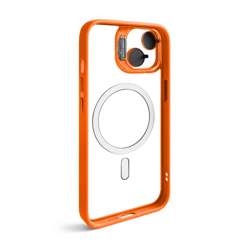 Coque avec MagSafe pour Apple iPhone 13 avec support et protection pour les caméras orange (07)