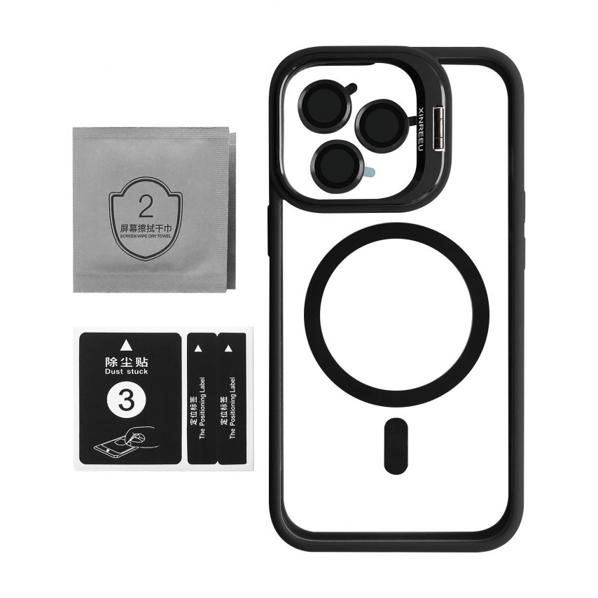 Case with MagSafe for Apple iPhone 13 Pro with stand and camera protection black (03)