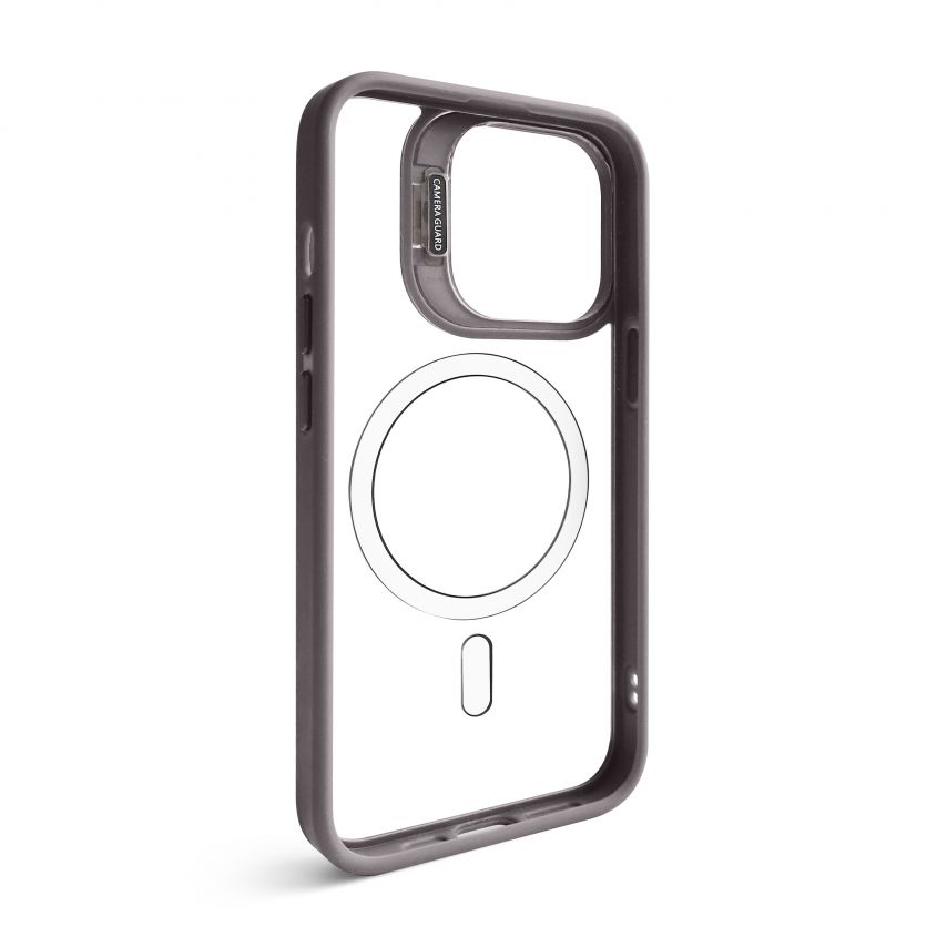 Case with MagSafe for Apple iPhone 13 Pro with stand and camera protection light grey (06)