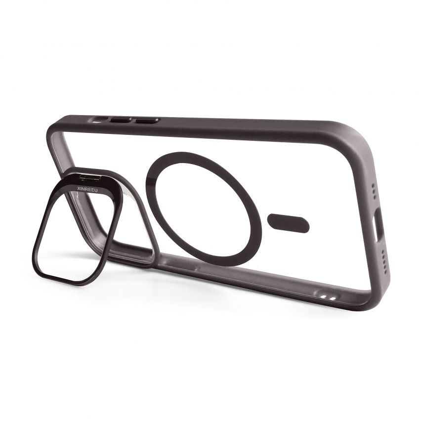 Case with MagSafe for Apple iPhone 13 Pro with stand and camera protection light grey (06)