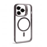 Case with MagSafe for Apple iPhone 13 Pro with stand and camera protection light grey (06)