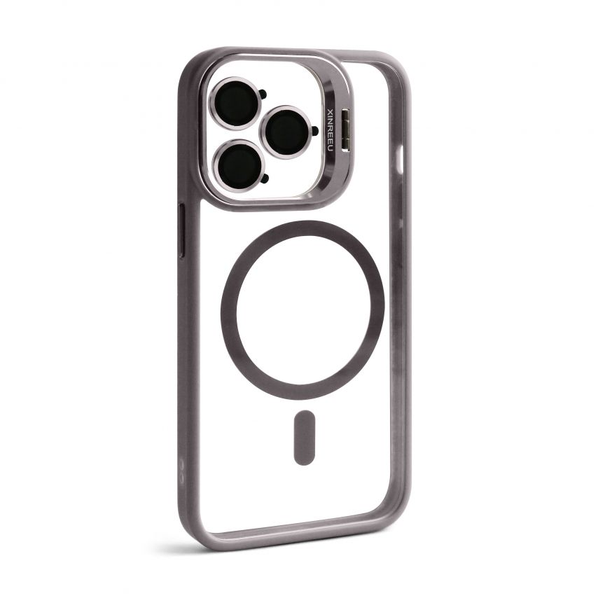 Case with MagSafe for Apple iPhone 13 Pro with stand and camera protection light grey (06)