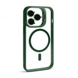 Case with MagSafe for Apple iPhone 13 Pro with stand and camera protection green (01)