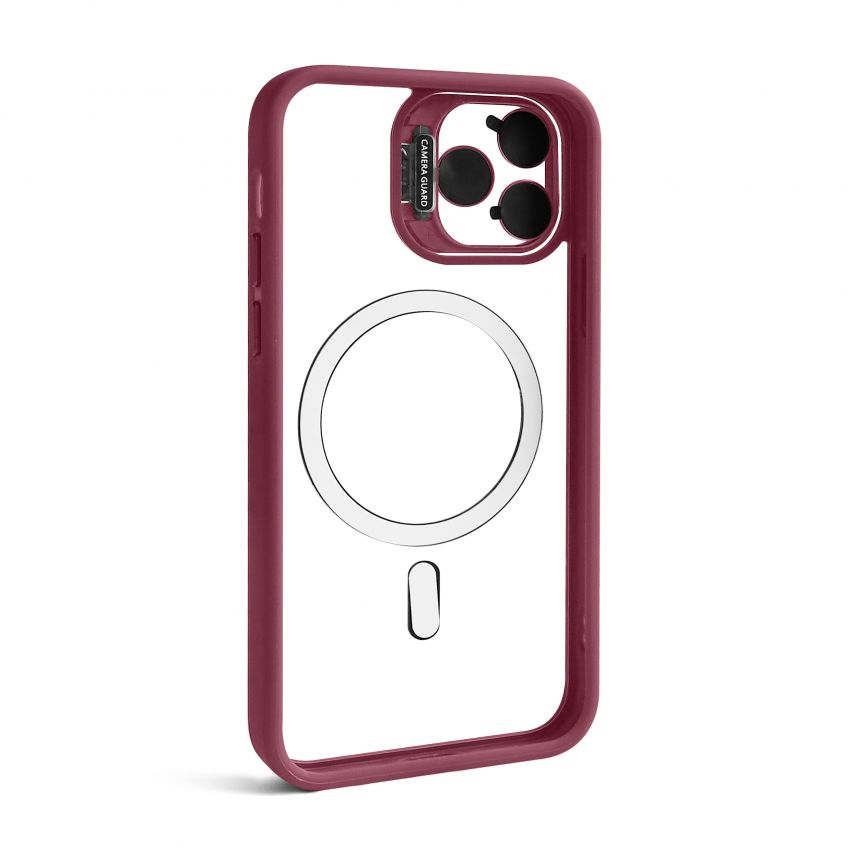 Case with MagSafe for Apple iPhone 11 Pro Max with stand and camera protection bordo (05)