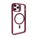 Case with MagSafe for Apple iPhone 11 Pro Max with stand and camera protection bordo (05)
