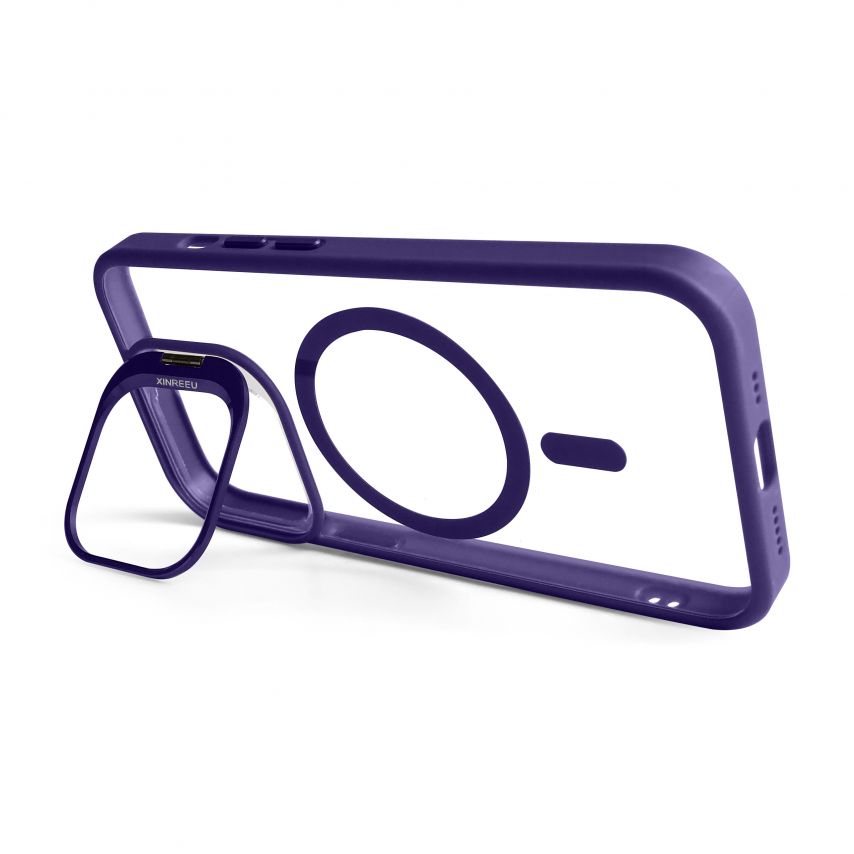 Case with MagSafe for Apple iPhone 13 Pro with stand and camera protection violet (02)