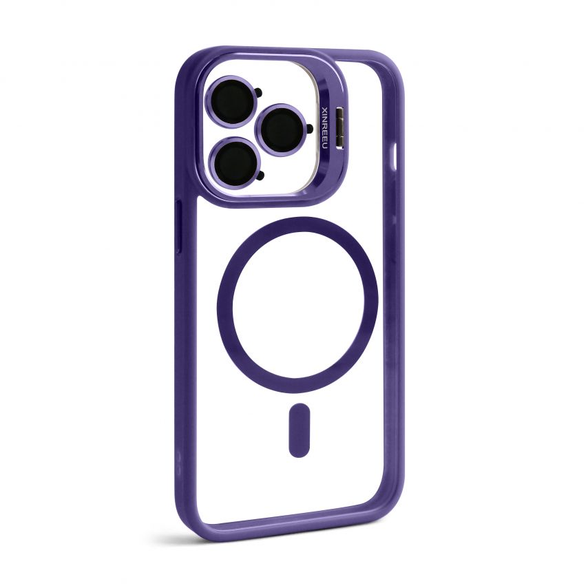 Case with MagSafe for Apple iPhone 13 Pro with stand and camera protection violet (02)