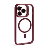 Case with MagSafe for Apple iPhone 13 Pro with stand and camera protection bordo (05)