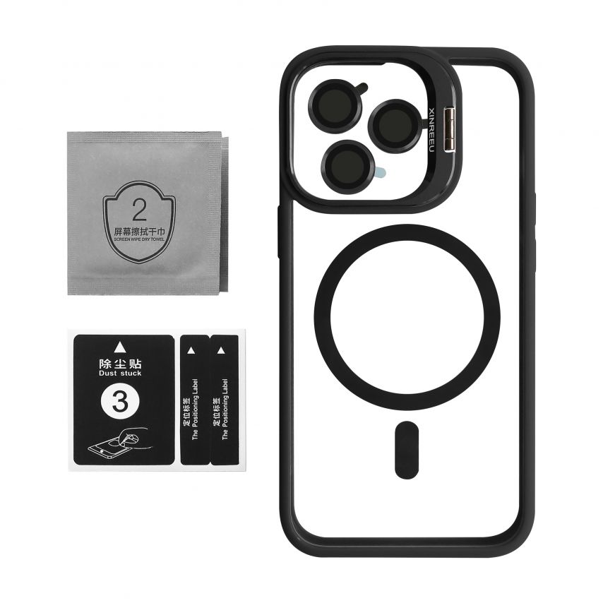 Hülle mit MagSafe für Apple iPhone 13 Pro Max mit Ständer und Kameraschutz black (03)