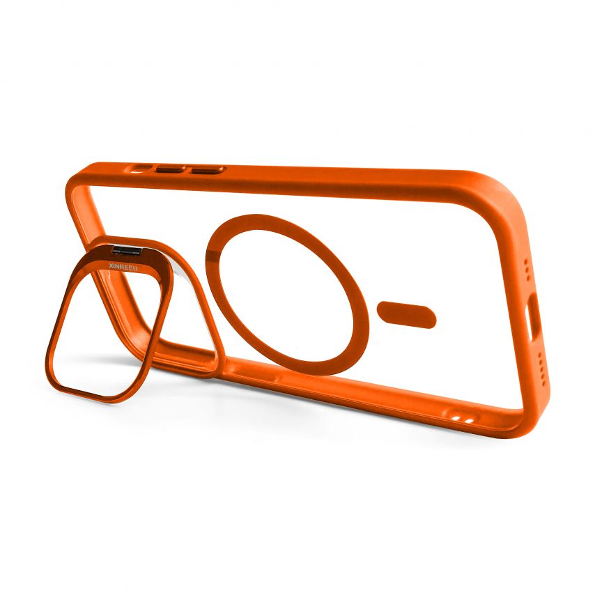 Coque avec MagSafe pour Apple iPhone 13 Pro avec support et protection pour les caméras orange (07)