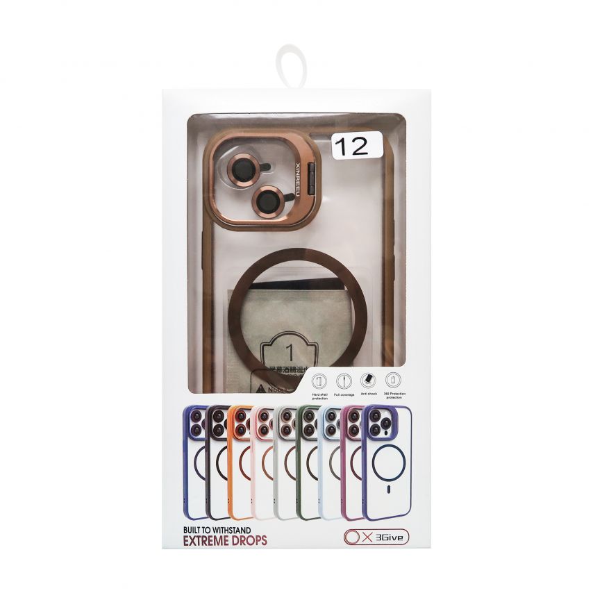 Coque avec MagSafe pour Apple iPhone 12 avec support et protection pour les caméras violet (02)