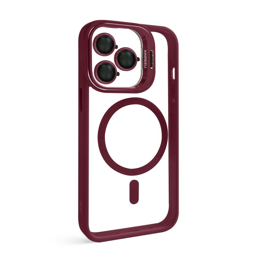 Case with MagSafe for Apple iPhone 13 Pro Max with stand and camera protection bordo (05)