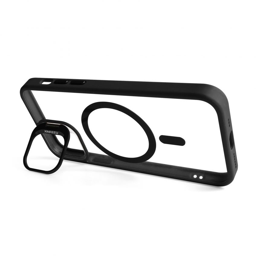 Case with MagSafe for Apple iPhone 12 Pro with stand and camera protection black (03)