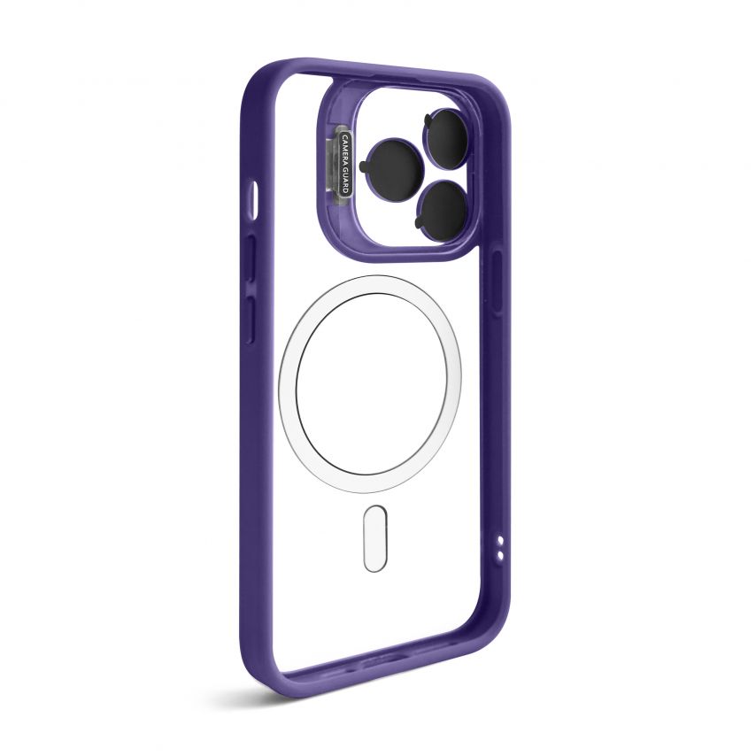 Coque avec MagSafe pour Apple iPhone 13 Pro Max avec support et protection pour les caméras violet (02)