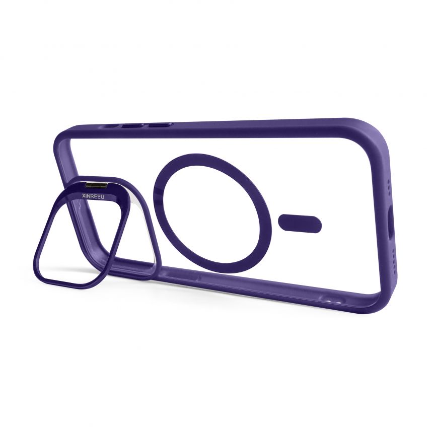 Coque avec MagSafe pour Apple iPhone 13 Pro Max avec support et protection pour les caméras violet (02)