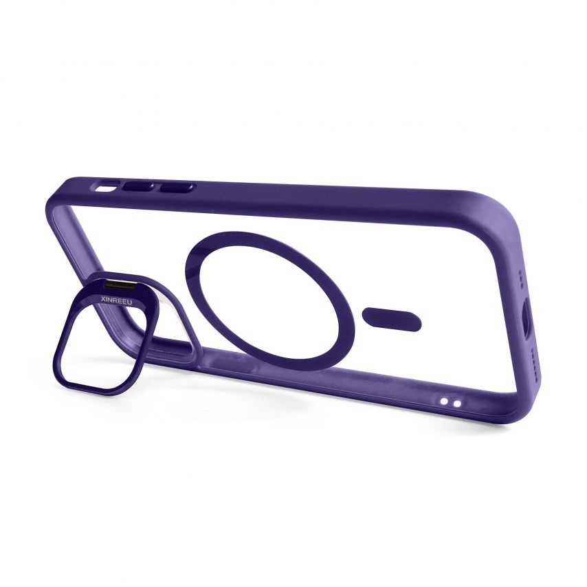 Case with MagSafe for Apple iPhone 12 Pro with stand and camera protection violet (02)