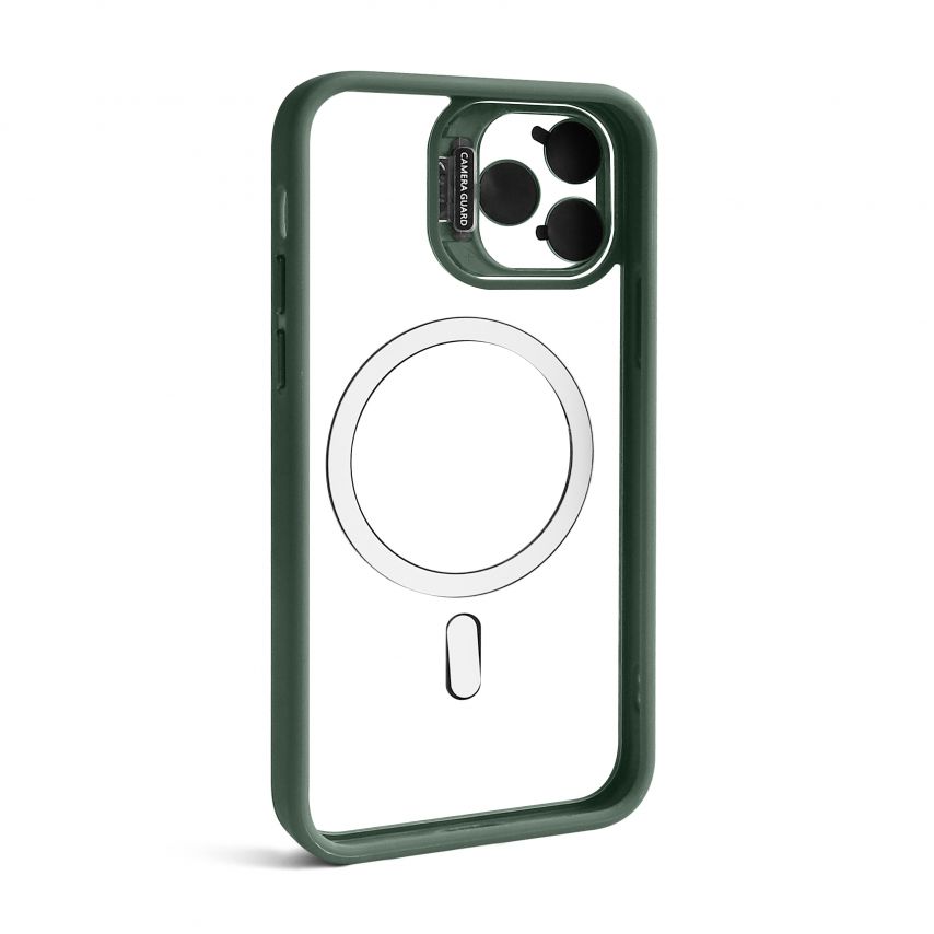 Coque avec MagSafe pour Apple iPhone 12 Pro Max avec support et protection pour les caméras vert (01)