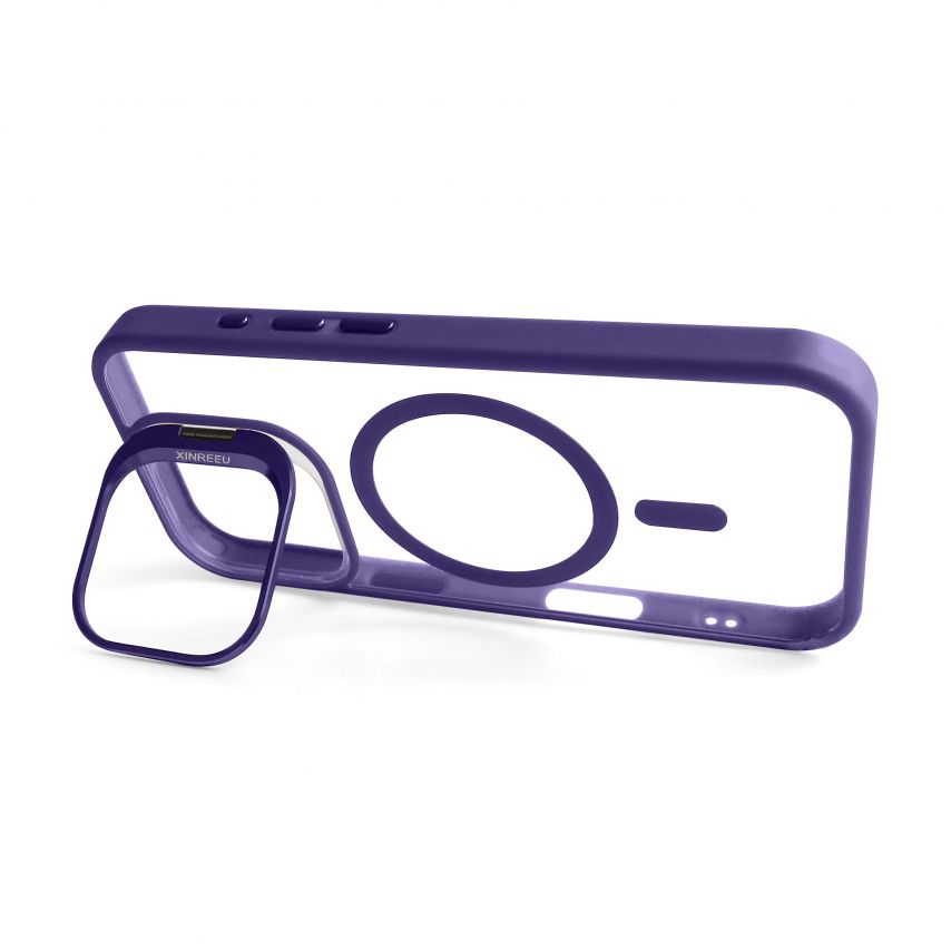Case with MagSafe for Apple iPhone 15 Pro with stand and camera protection violet (02)