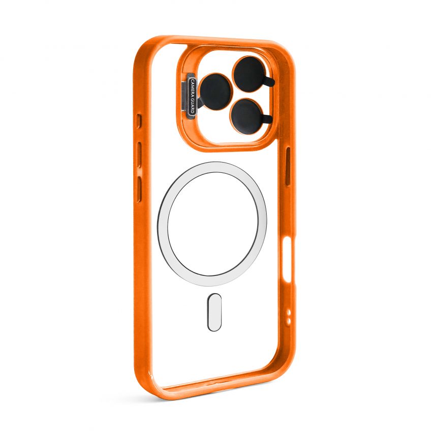Case with MagSafe for Apple iPhone 15 Pro with stand and camera protection orange (07)