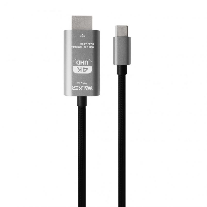 Cable WALKER WHD-57 HDMI to Type-C 2m gray