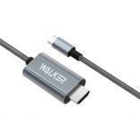 Kabel WALKER WHD-57 HDMI to Type-C 2m grau - Kaufen Sie für 9.80 € in Deutschland