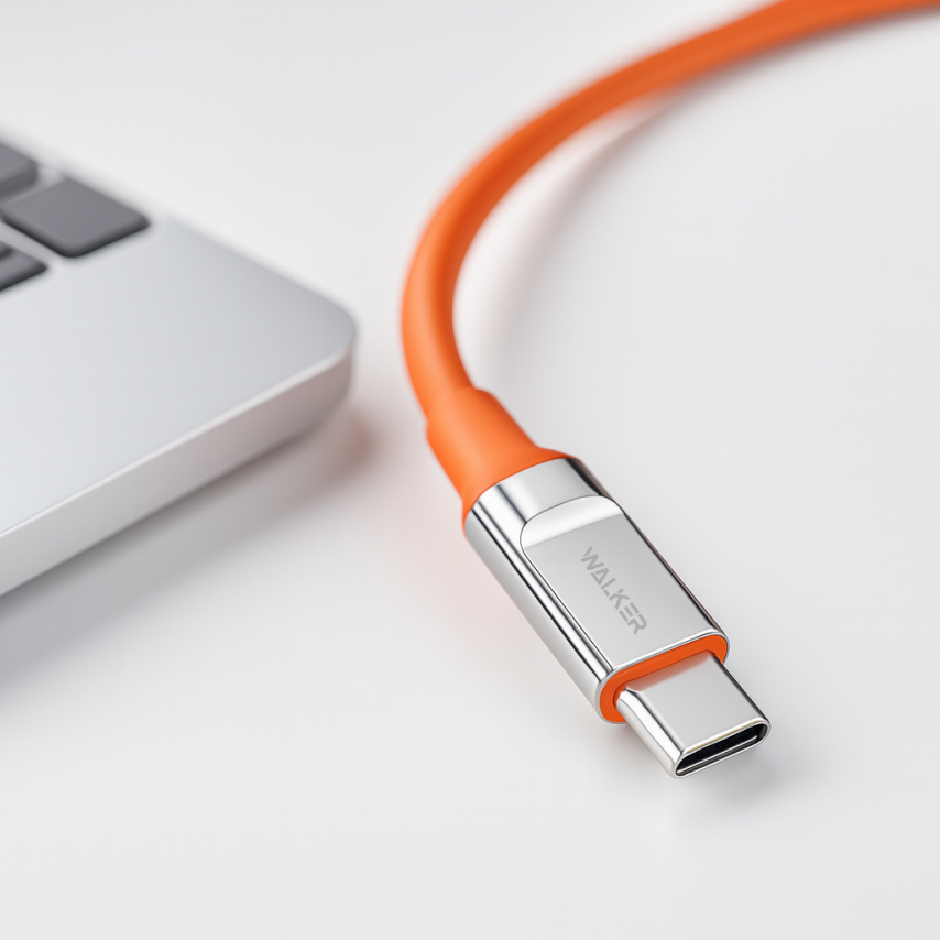 Cable WALKER C915 Type-C to Type-C orange