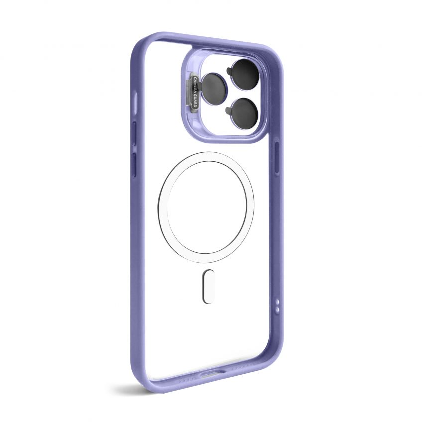 Case with MagSafe for Apple iPhone 14 Pro with stand and camera protection lilac (08)