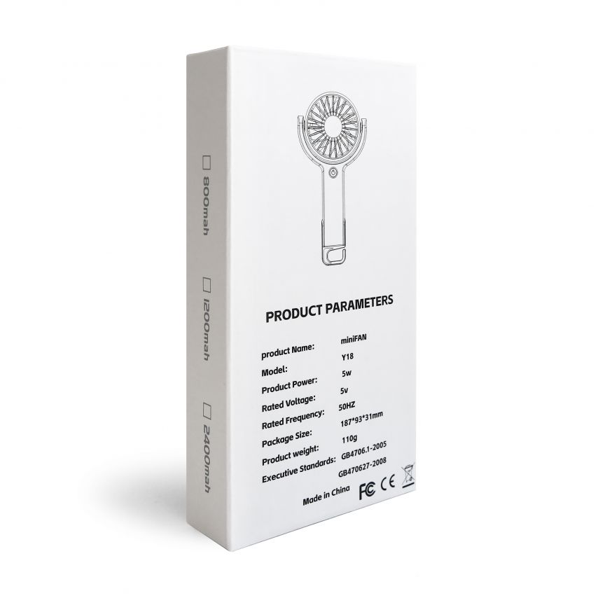 Ventilateur portable Y-18 800mAh blanc