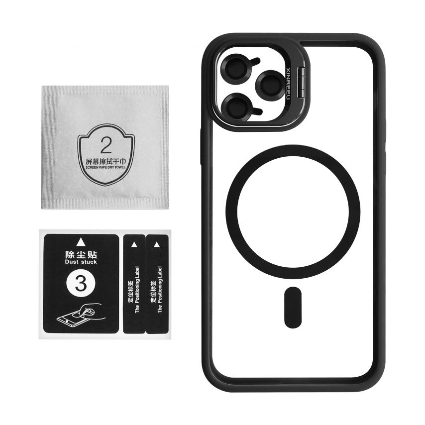 Coque avec MagSafe pour Apple iPhone 11 Pro avec support et protection pour les caméras noir (03)