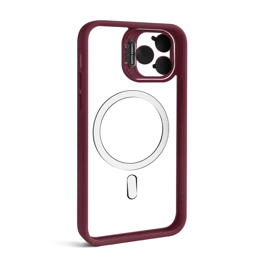 Case with MagSafe for Apple iPhone 11 Pro with stand and camera protection bordo (05)