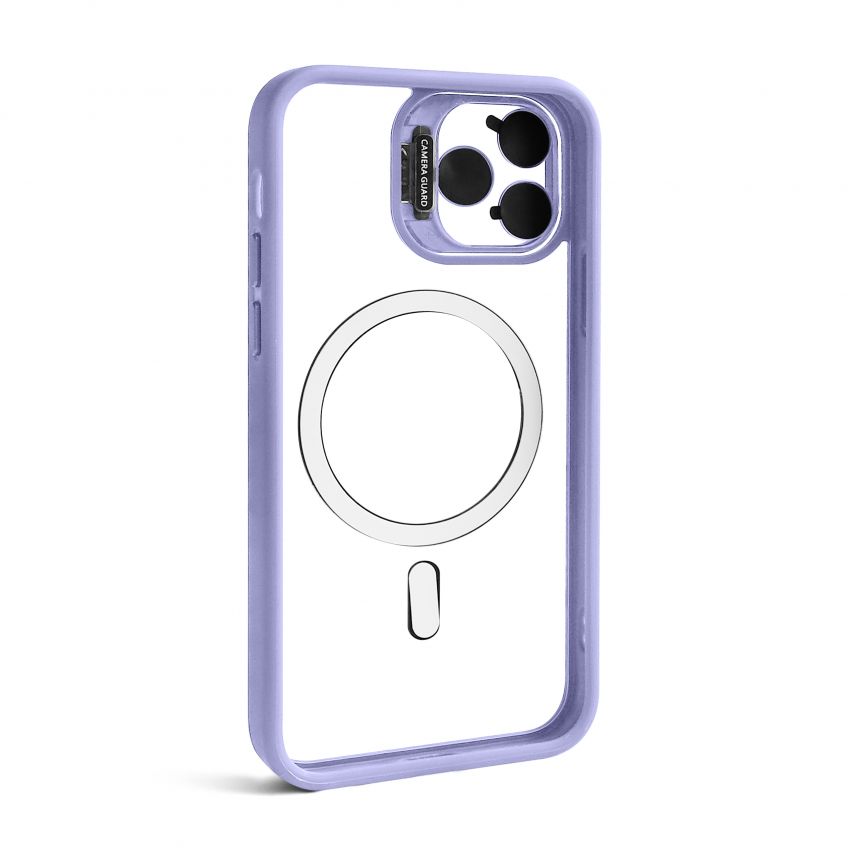 Case with MagSafe for Apple iPhone 12 Pro with stand and camera protection lilac (08)