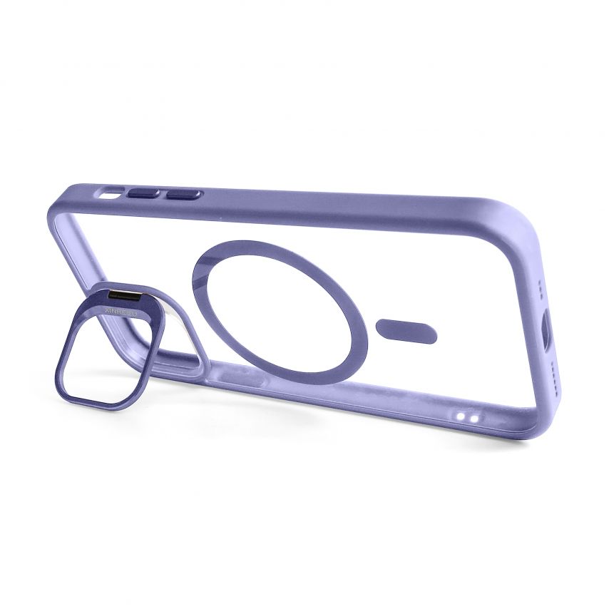 Case with MagSafe for Apple iPhone 12 Pro Max with stand and camera protection lilac (08)